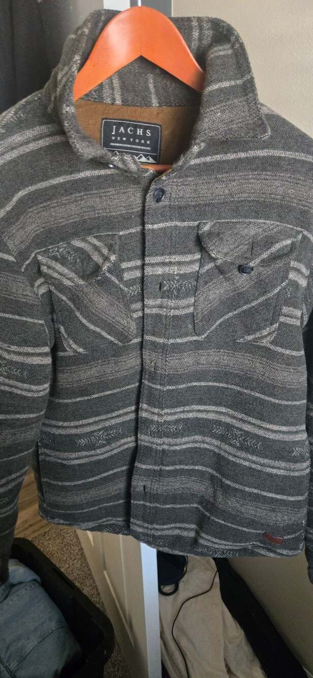 Jachs New York Sherpa Lined Jacket Size M Gray Southwestern Shacket